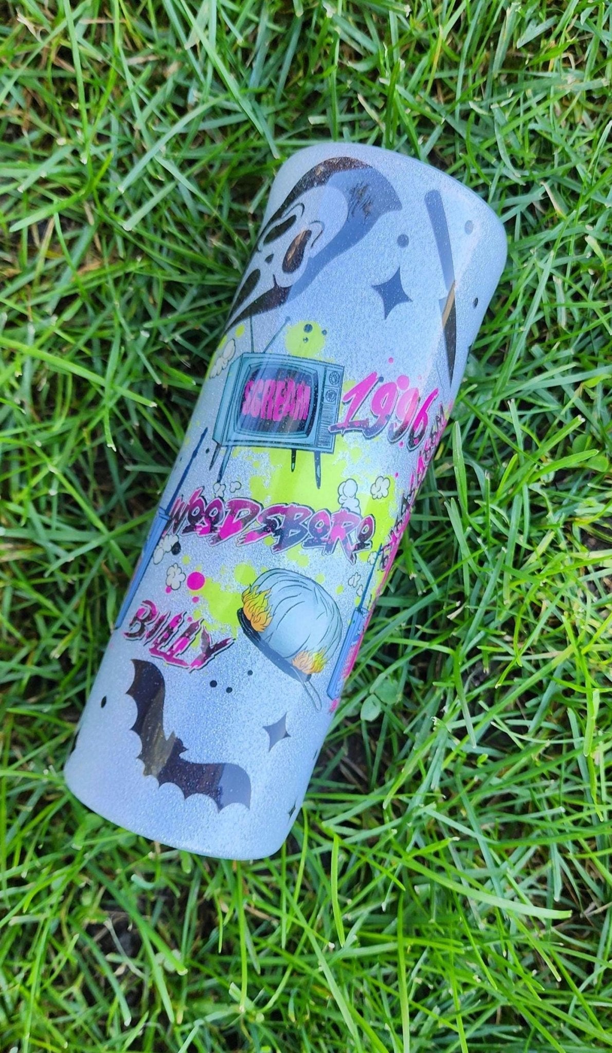 What’s the Matter, Sydney? Ghost Face Horror Movie 20oz Epoxy Tumbler | Scream Inspired Glitter Cup | Scary Movie Fan Gift - Hempin Mayhem