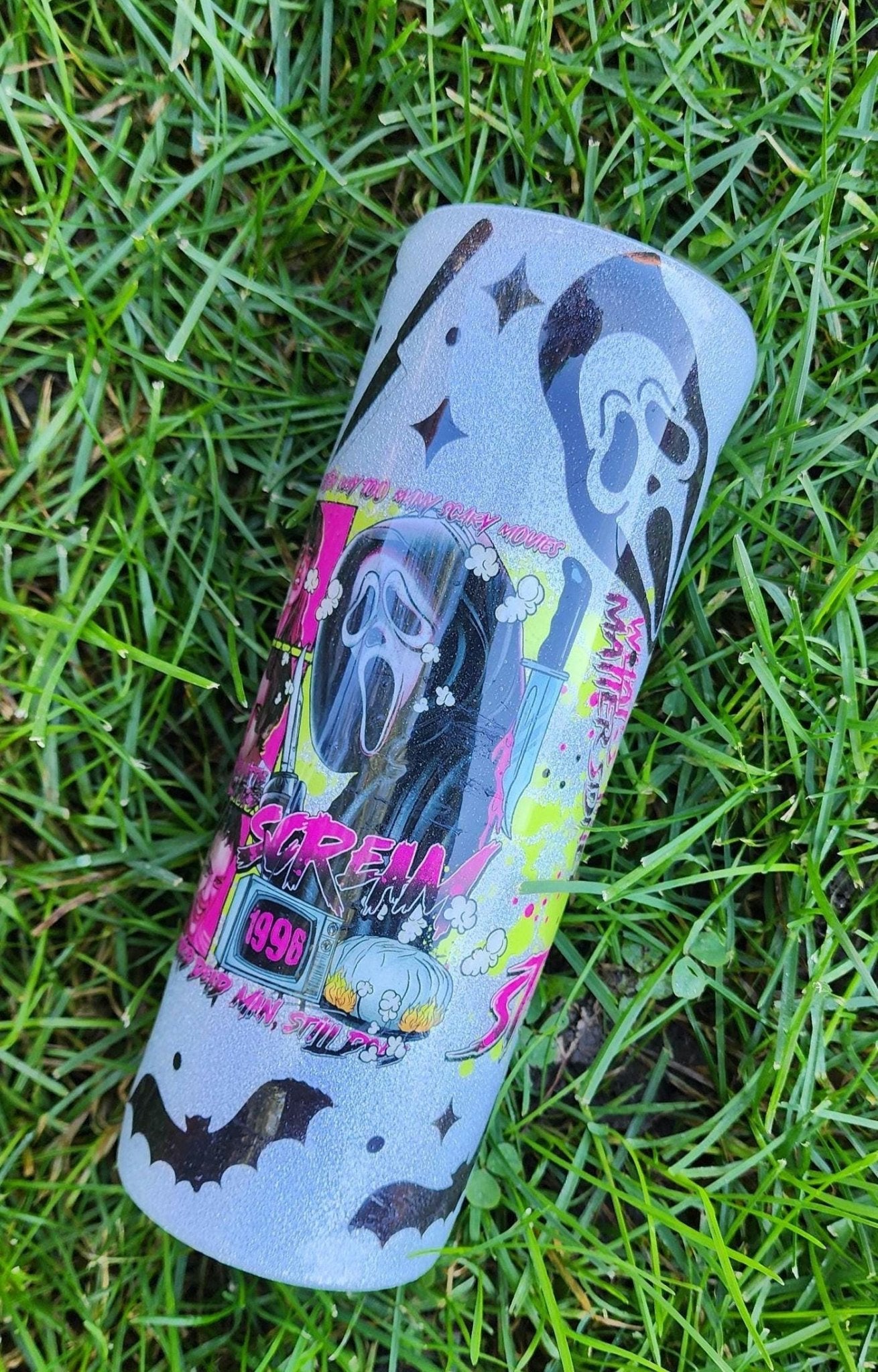 What’s the Matter, Sydney? Ghost Face Horror Movie 20oz Epoxy Tumbler | Scream Inspired Glitter Cup | Scary Movie Fan Gift - Hempin Mayhem